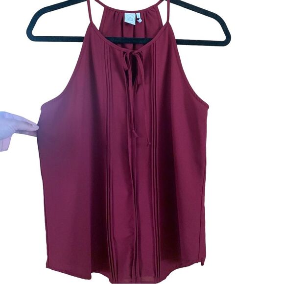 PAPER CRANE Halter Sleeveless Blouse Tie-Front Tank Top - Picture 3 of 10